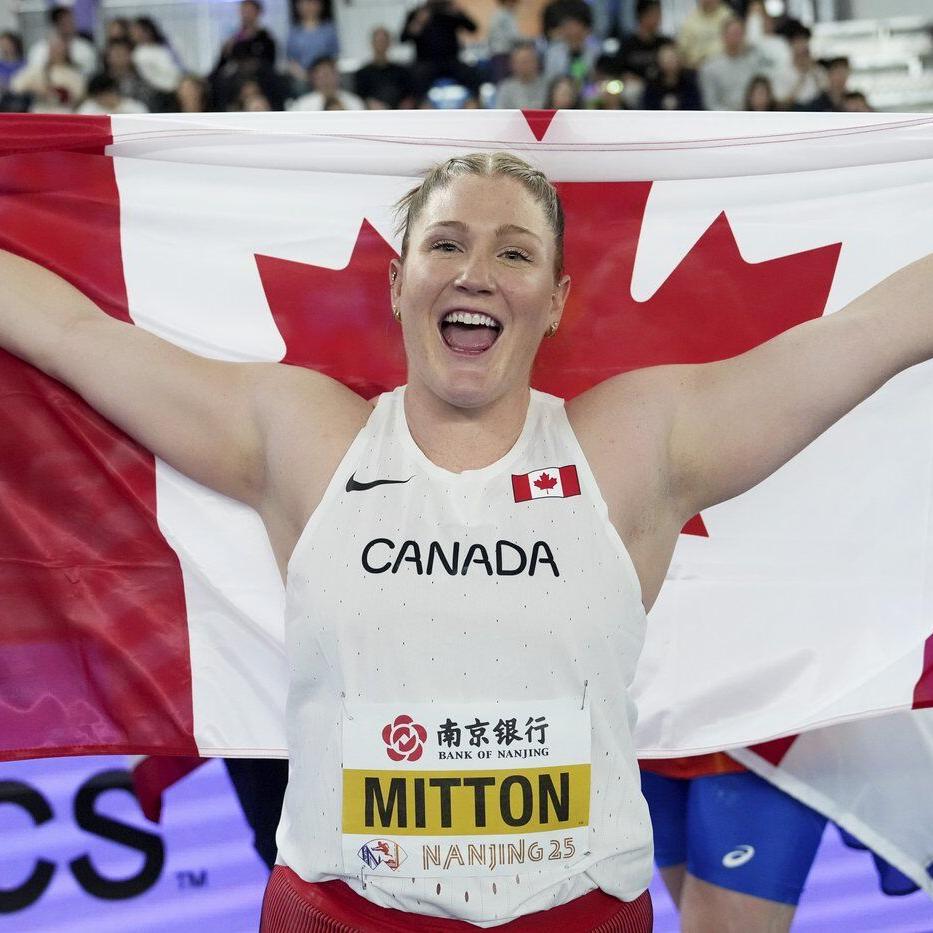 Canada's Mitton wins shot put gold at world indoor track and field championships